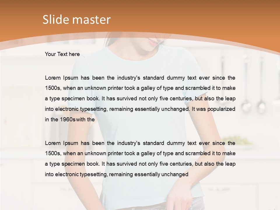 Woman Cooking In Kitchen PowerPoint Template