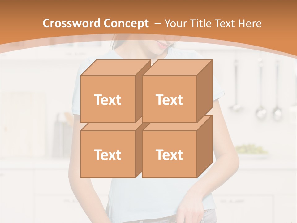 Woman Cooking In Kitchen PowerPoint Template