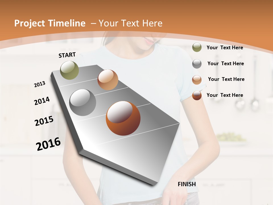 Woman Cooking In Kitchen PowerPoint Template