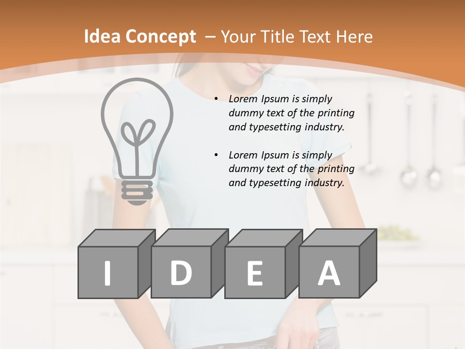 Woman Cooking In Kitchen PowerPoint Template