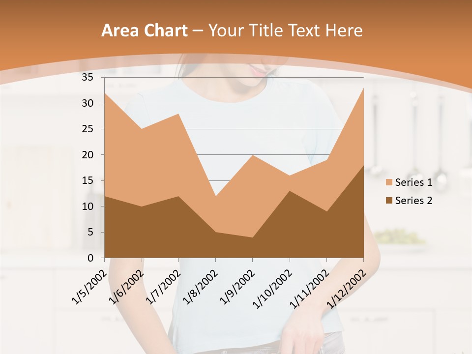 Woman Cooking In Kitchen PowerPoint Template