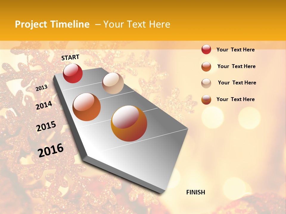 Golden Christmas Lights PowerPoint Template