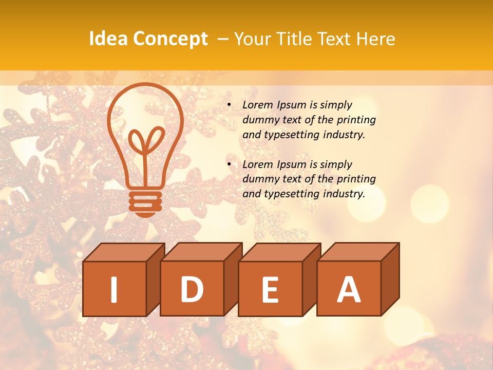 Golden Christmas Lights PowerPoint Template