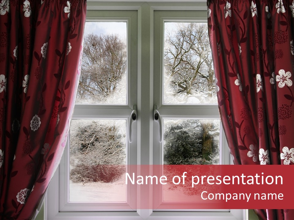 Snow Window PowerPoint Template