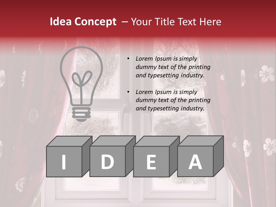 Snow Window PowerPoint Template