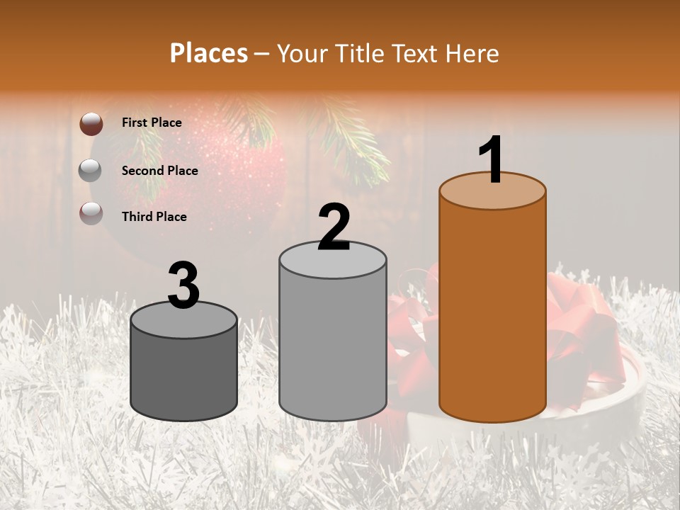 Glass Navidad Plant PowerPoint Template
