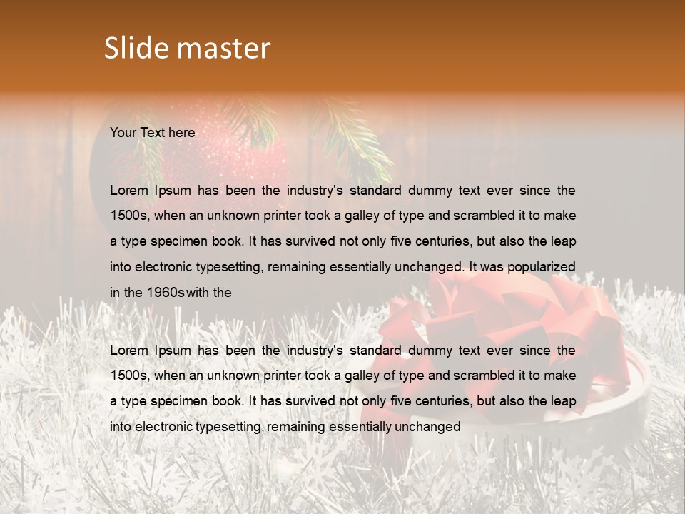 Glass Navidad Plant PowerPoint Template