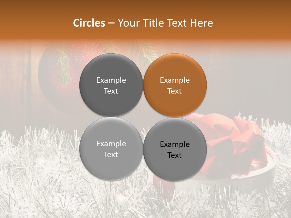 Glass Navidad Plant PowerPoint Template