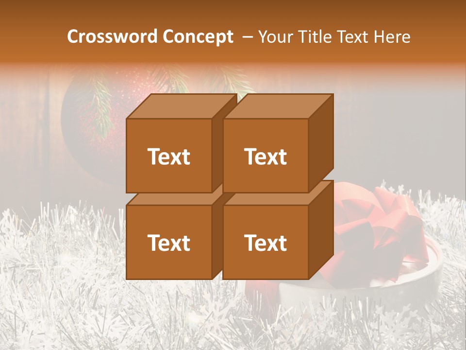 Glass Navidad Plant PowerPoint Template