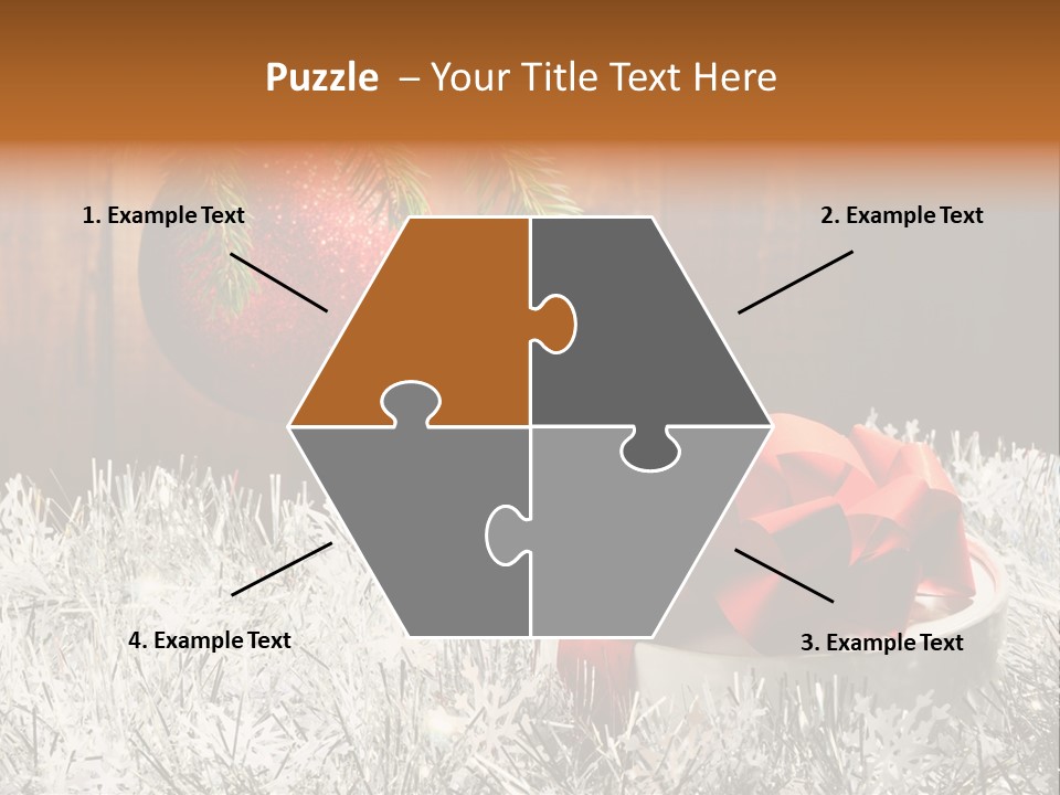 Glass Navidad Plant PowerPoint Template