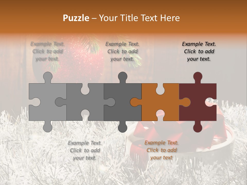 Glass Navidad Plant PowerPoint Template