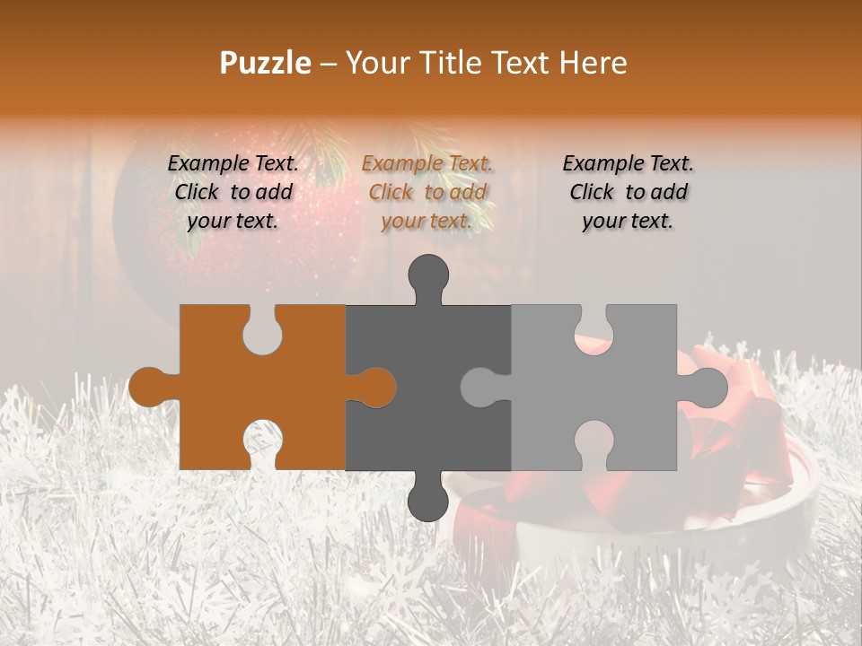 Glass Navidad Plant PowerPoint Template