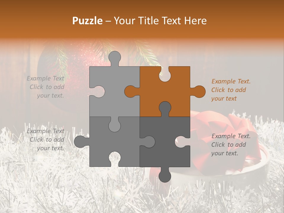 Glass Navidad Plant PowerPoint Template