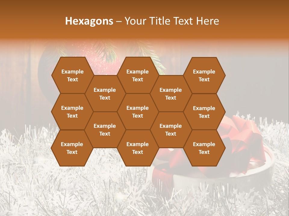 Glass Navidad Plant PowerPoint Template