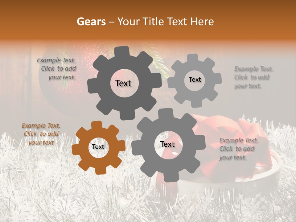 Glass Navidad Plant PowerPoint Template