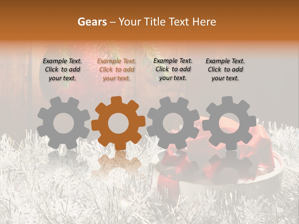 Glass Navidad Plant PowerPoint Template