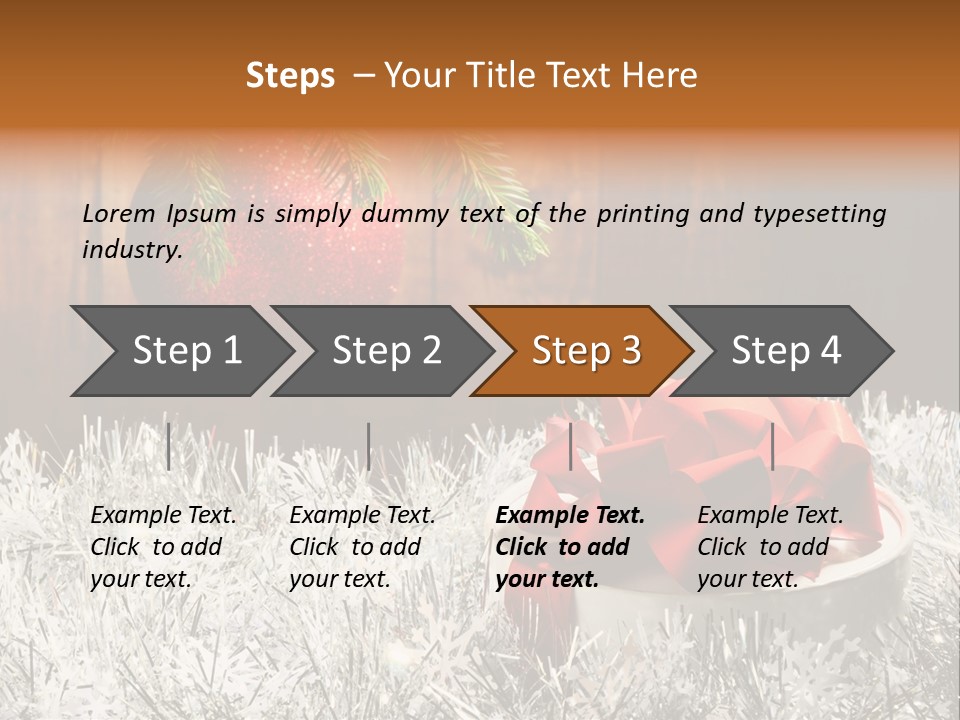Glass Navidad Plant PowerPoint Template