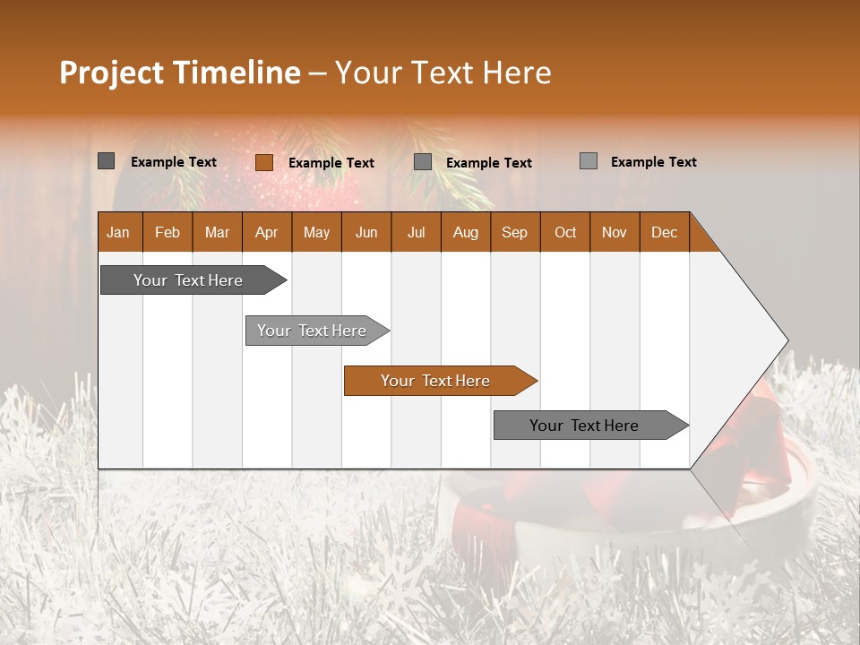 Glass Navidad Plant PowerPoint Template
