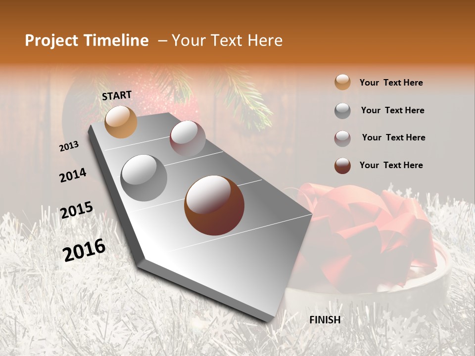 Glass Navidad Plant PowerPoint Template