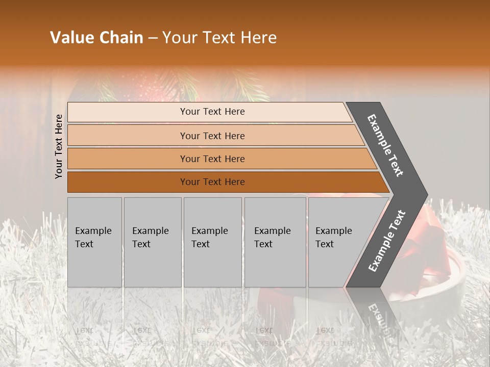Glass Navidad Plant PowerPoint Template