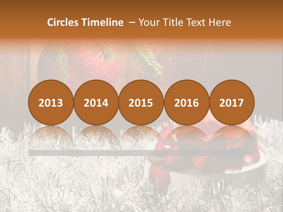 Glass Navidad Plant PowerPoint Template