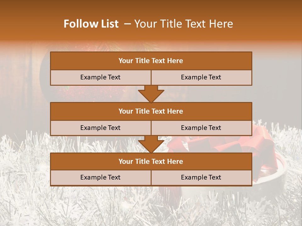 Glass Navidad Plant PowerPoint Template