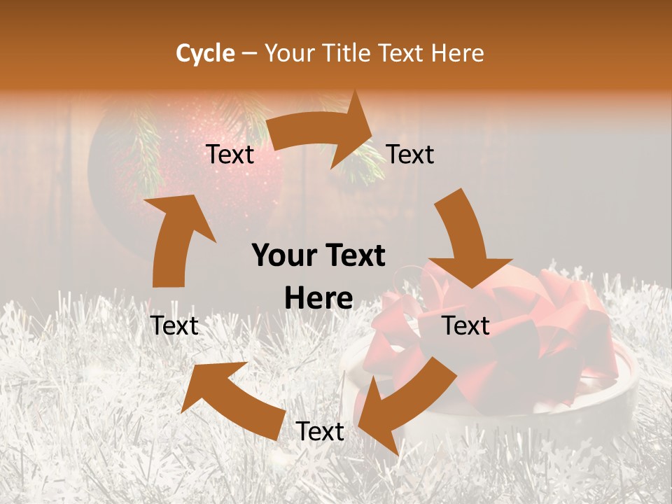 Glass Navidad Plant PowerPoint Template