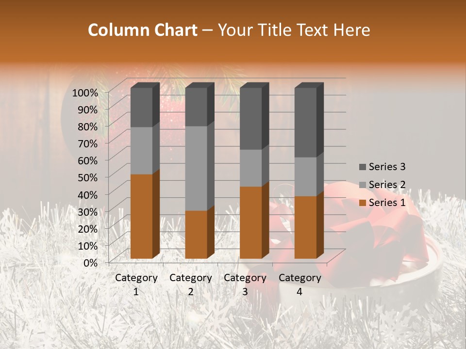 Glass Navidad Plant PowerPoint Template