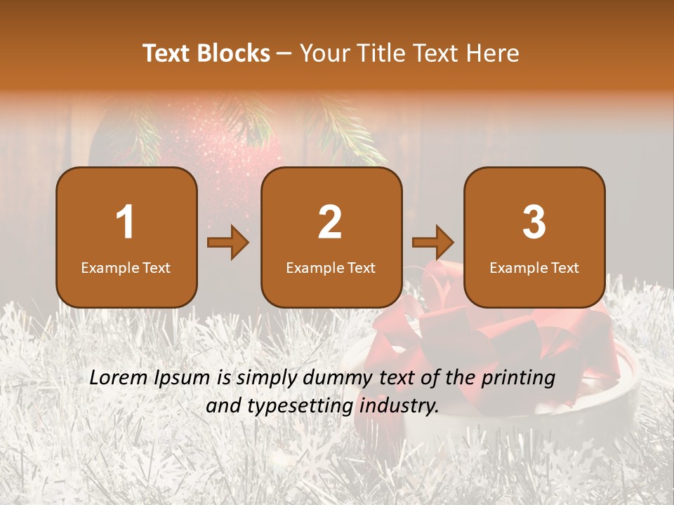 Glass Navidad Plant PowerPoint Template
