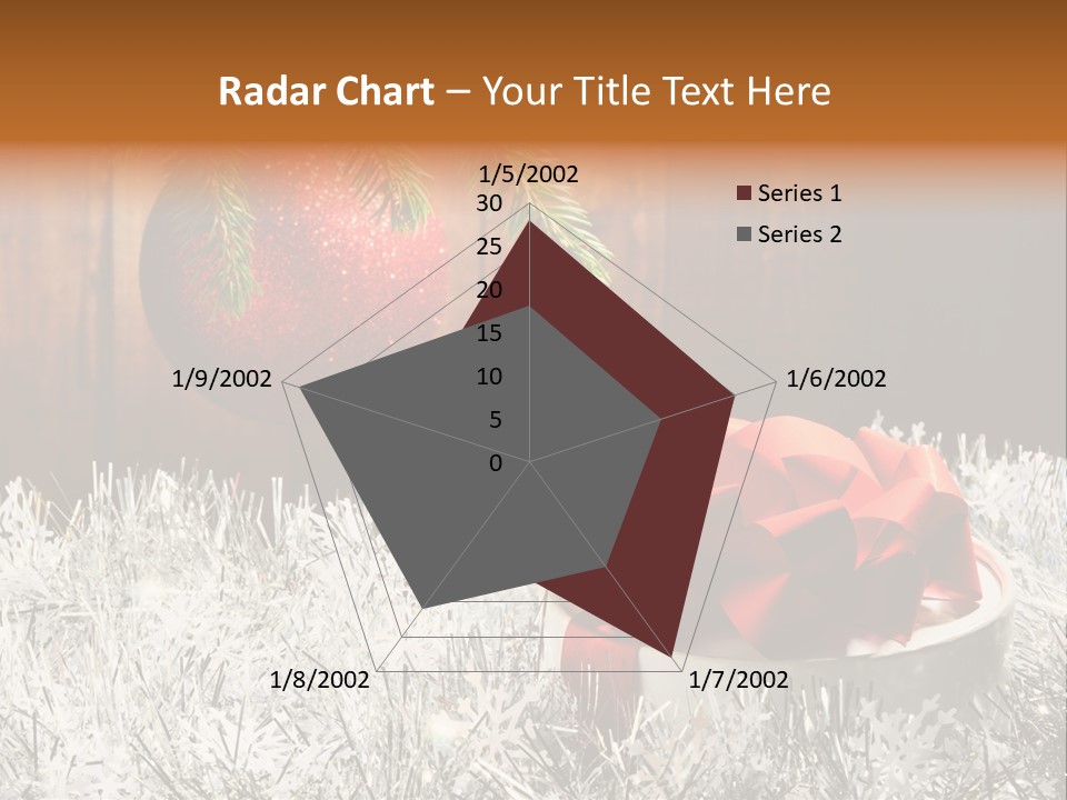 Glass Navidad Plant PowerPoint Template
