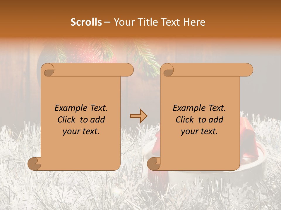 Glass Navidad Plant PowerPoint Template