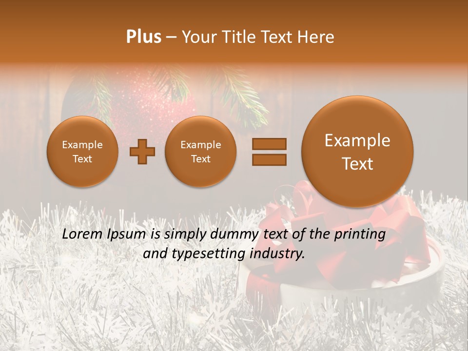 Glass Navidad Plant PowerPoint Template