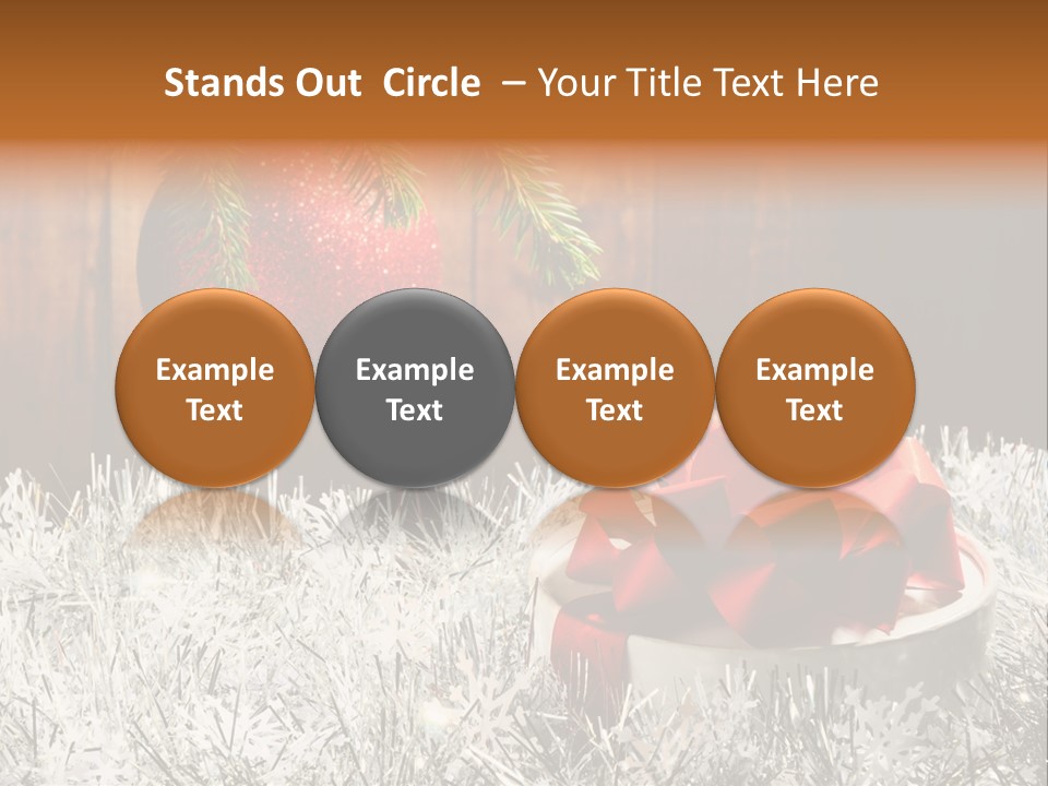 Glass Navidad Plant PowerPoint Template