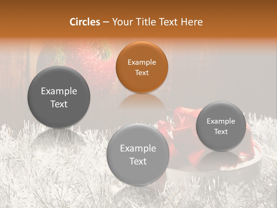 Glass Navidad Plant PowerPoint Template