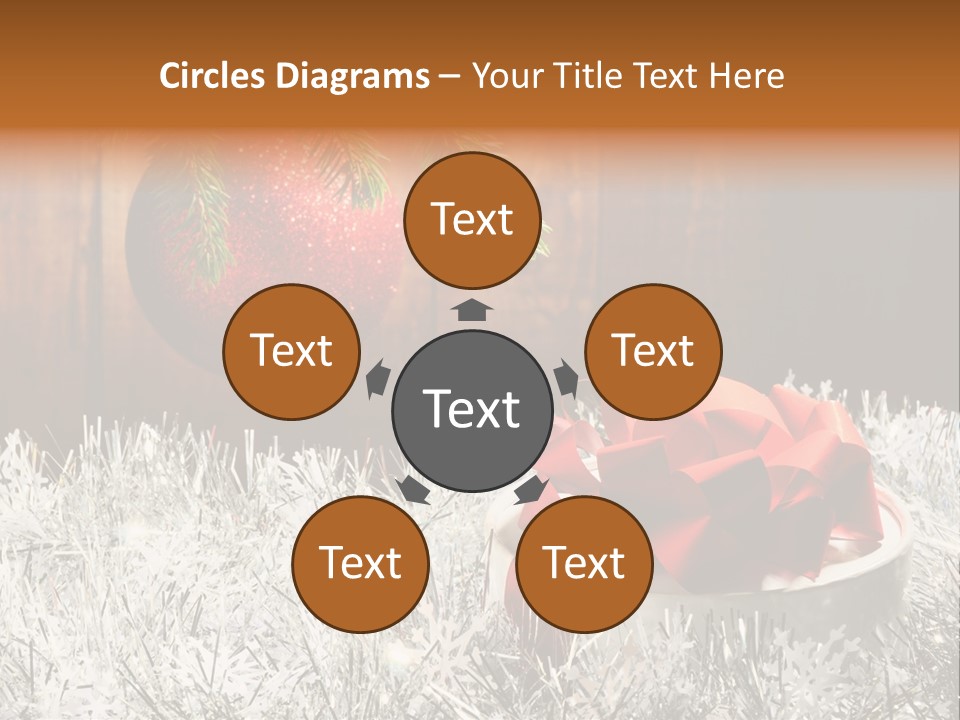 Glass Navidad Plant PowerPoint Template