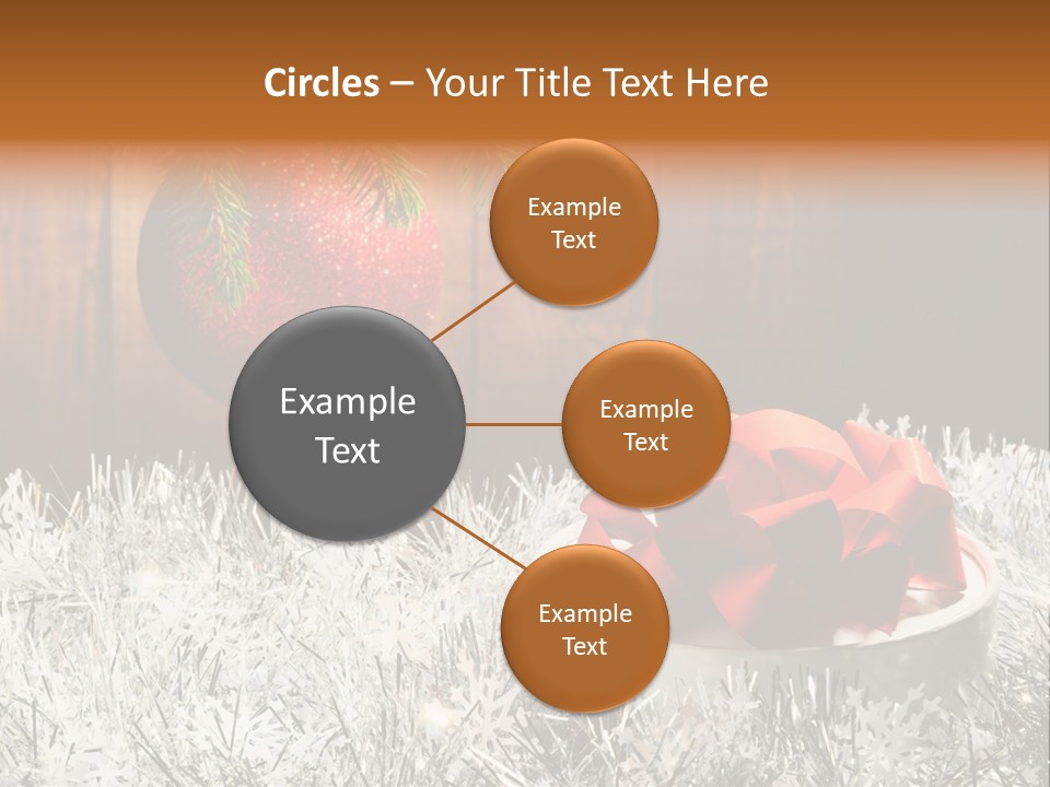 Glass Navidad Plant PowerPoint Template