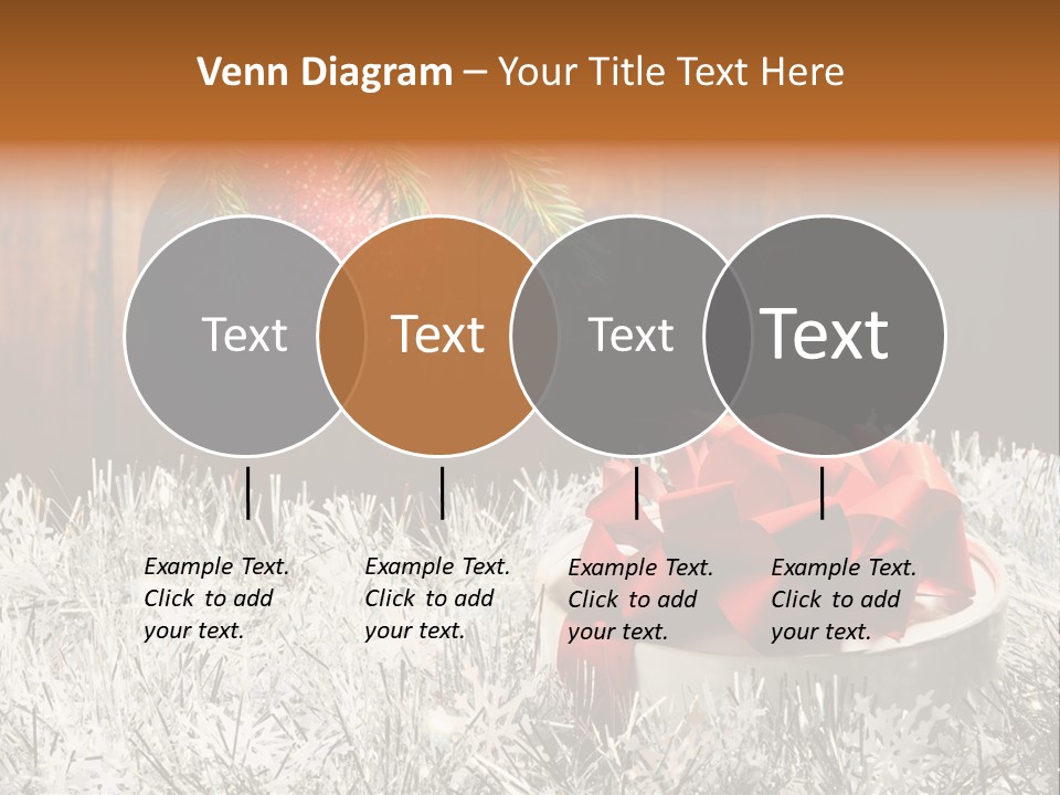 Glass Navidad Plant PowerPoint Template