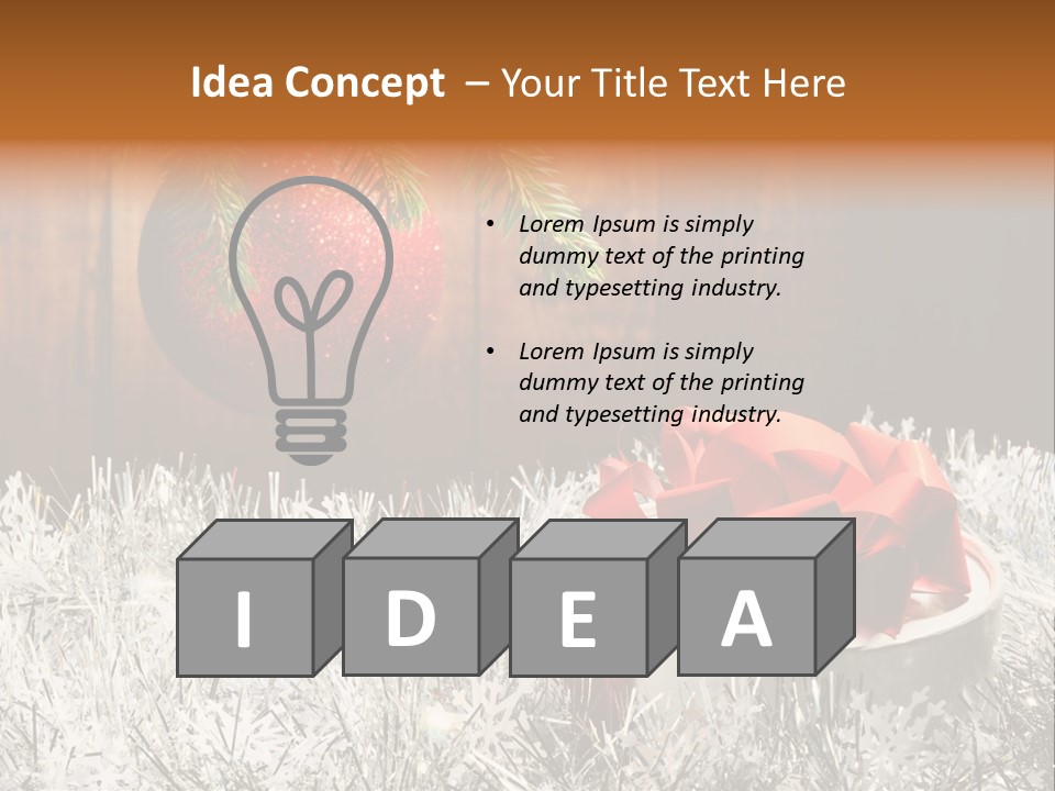 Glass Navidad Plant PowerPoint Template