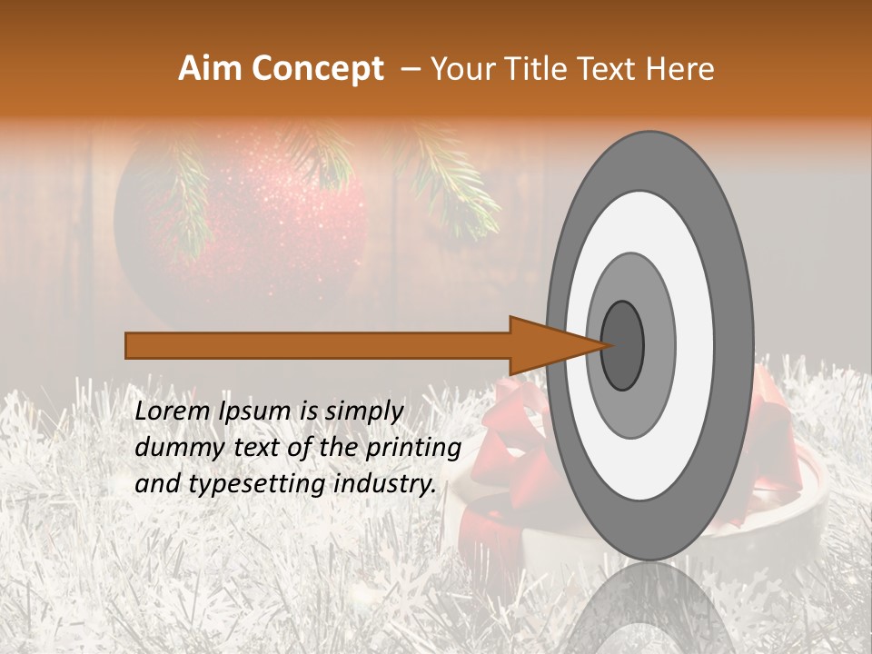 Glass Navidad Plant PowerPoint Template