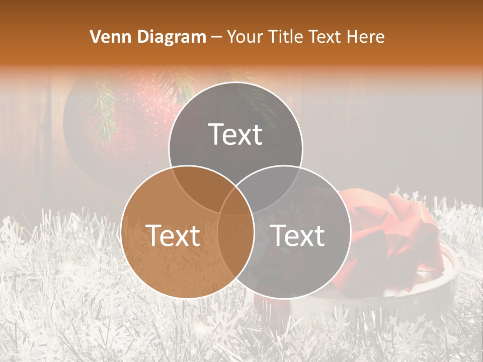 Glass Navidad Plant PowerPoint Template