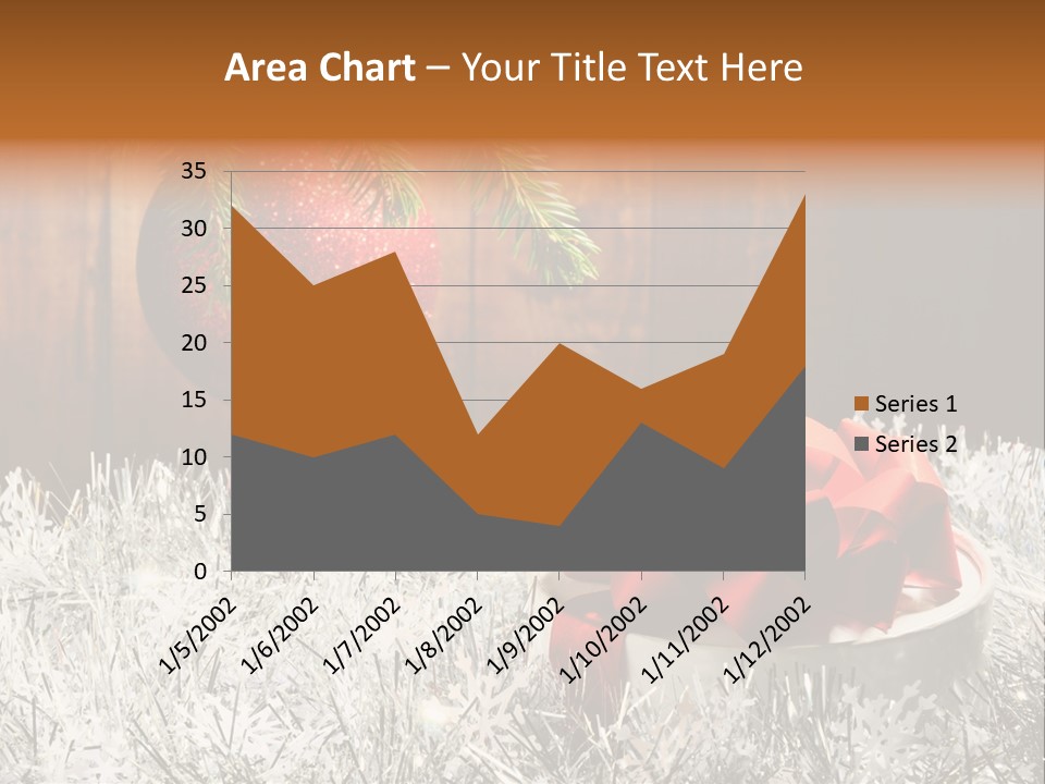 Glass Navidad Plant PowerPoint Template