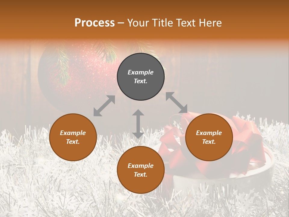 Glass Navidad Plant PowerPoint Template
