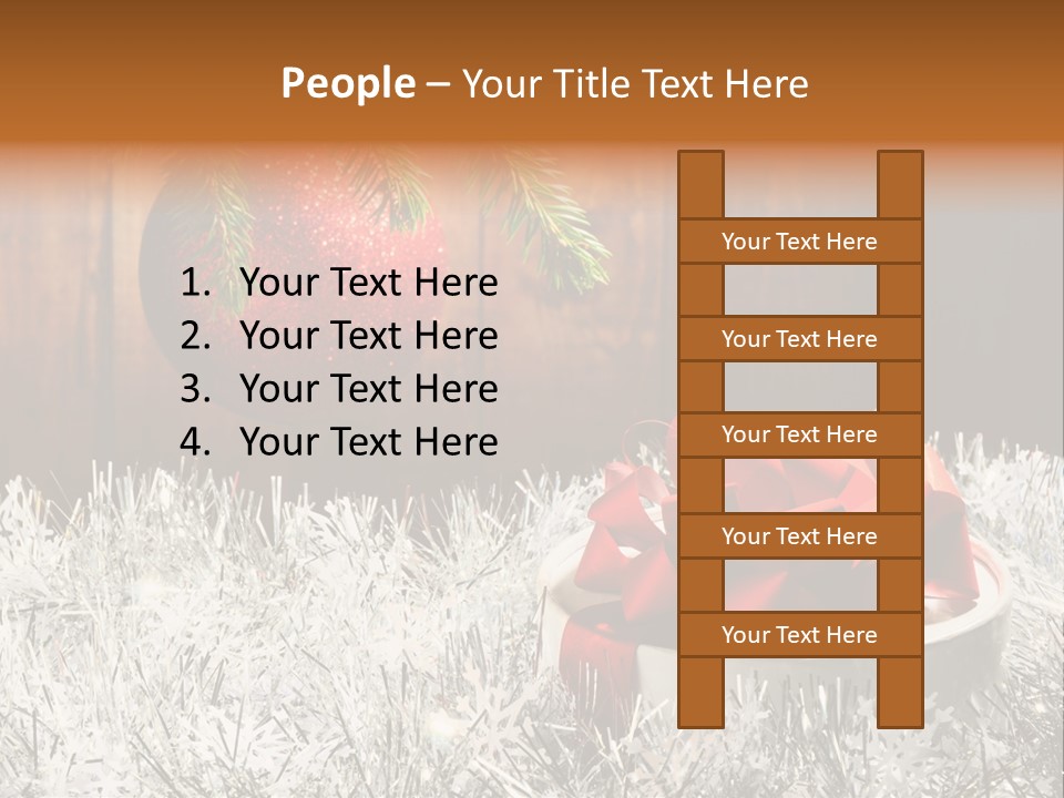 Glass Navidad Plant PowerPoint Template