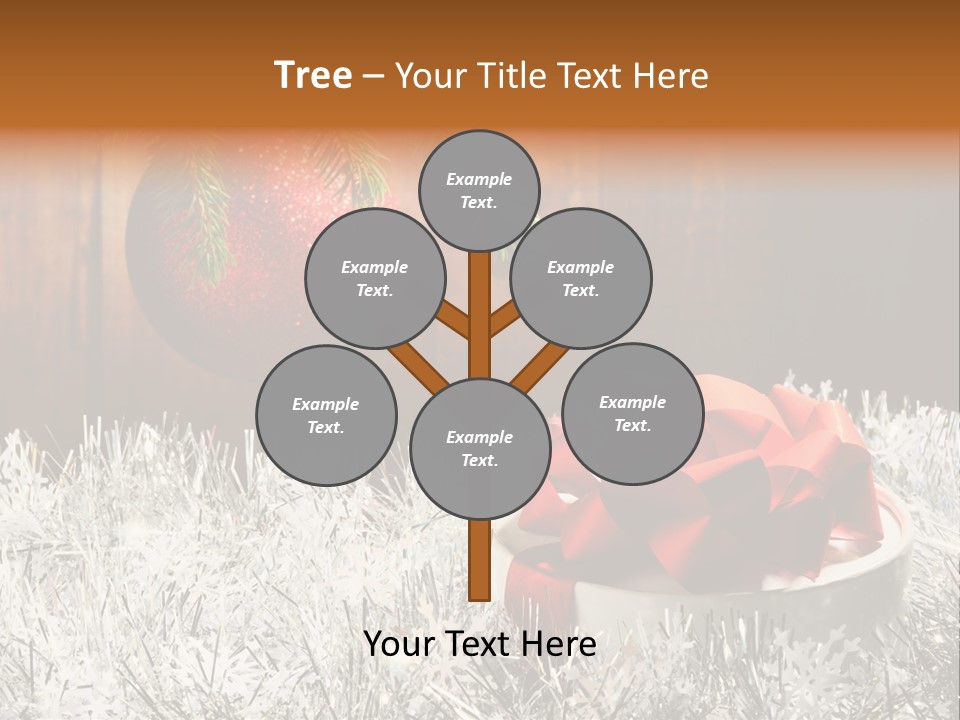 Glass Navidad Plant PowerPoint Template