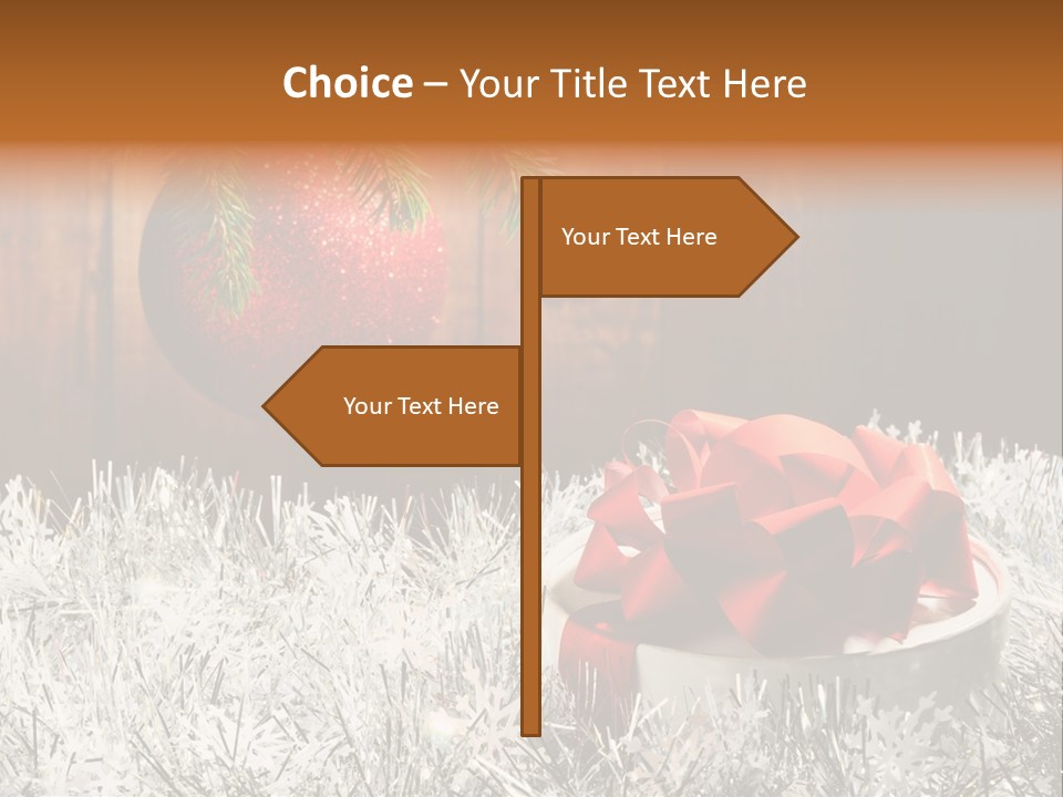 Glass Navidad Plant PowerPoint Template