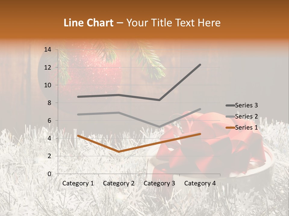 Glass Navidad Plant PowerPoint Template