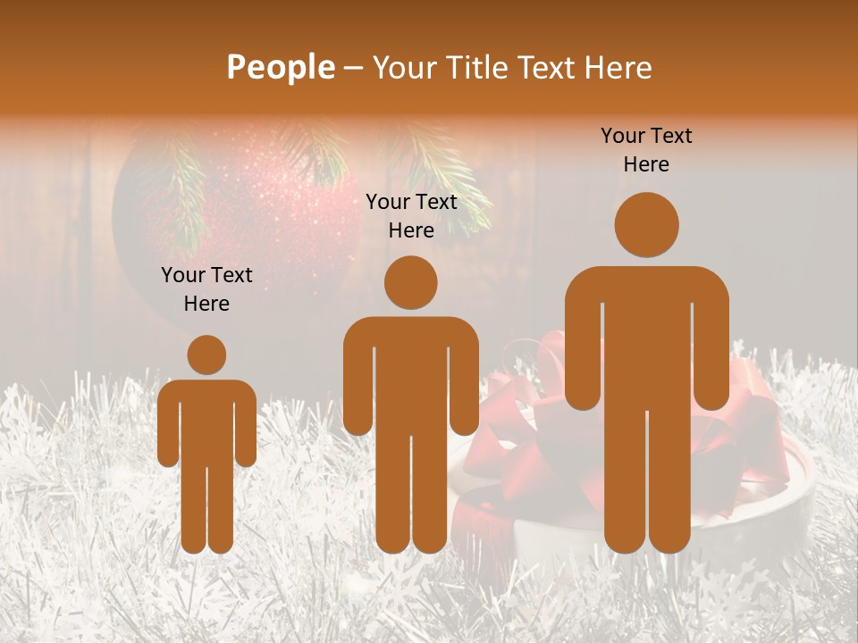 Glass Navidad Plant PowerPoint Template