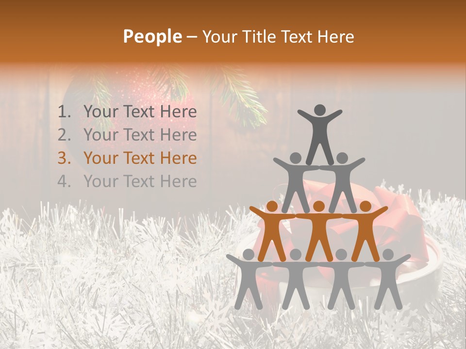 Glass Navidad Plant PowerPoint Template