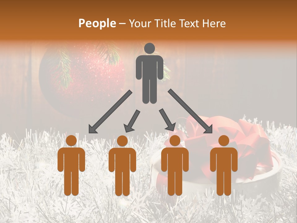 Glass Navidad Plant PowerPoint Template