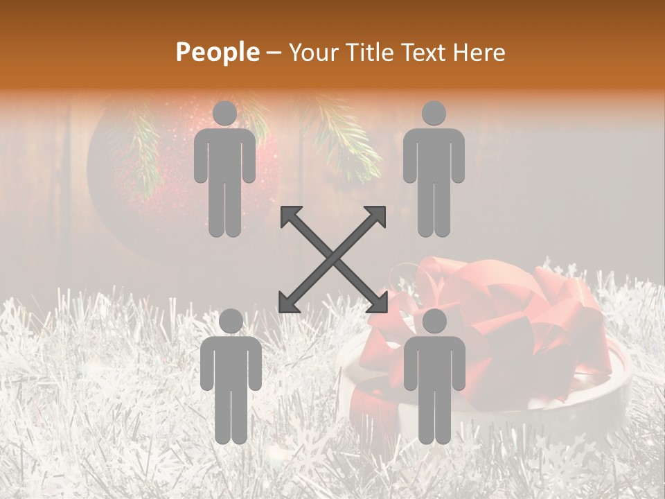 Glass Navidad Plant PowerPoint Template